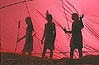 Masa� warrior shadow on the
balloon enveloppe